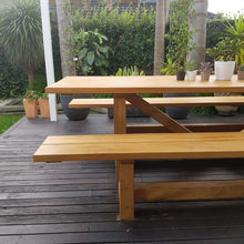Load image into Gallery viewer, Vitex Hardwood Outdoor Table &amp; Benches