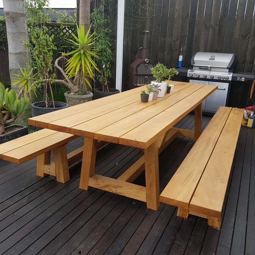 Vitex Hardwood Outdoor Table & Benches